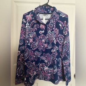 Talbots UPF 50+ half snap terry long sleeve